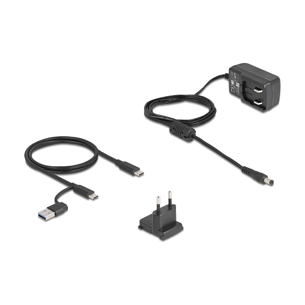 Docking Station për SSD USB 10 Gbps / 2.5″ + 3.5″ SATA HDD/SSD / M.2 NVMe + SATA SSD / Fan - Zezë thumbnail 3