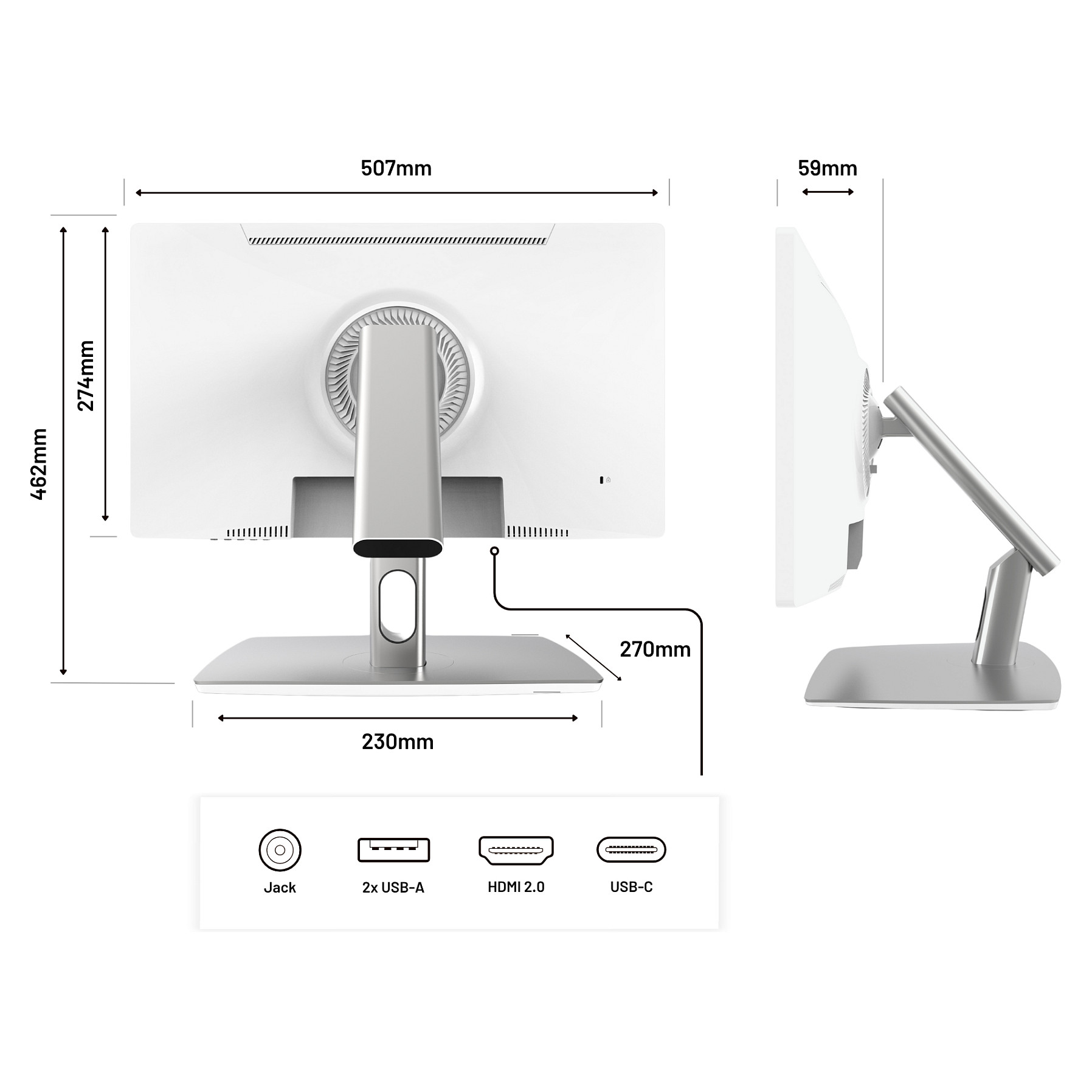 Monitor JapanNext / 21.5"/ Full HD IPS / LED / Touch / 75Hz / 8ms / HDMI+USB - Gri thumbnail 3