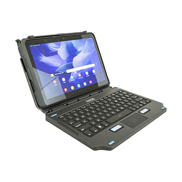 Tastierë për tabletë Gamber-Johnson 7160-1869-01 / për Samsung Galaxy Tab Active4 Pro / Active5 Pro / 76 Keys / QWERTY UK / Pogo Pin / Touchpad / Backlit - Zezë 2
