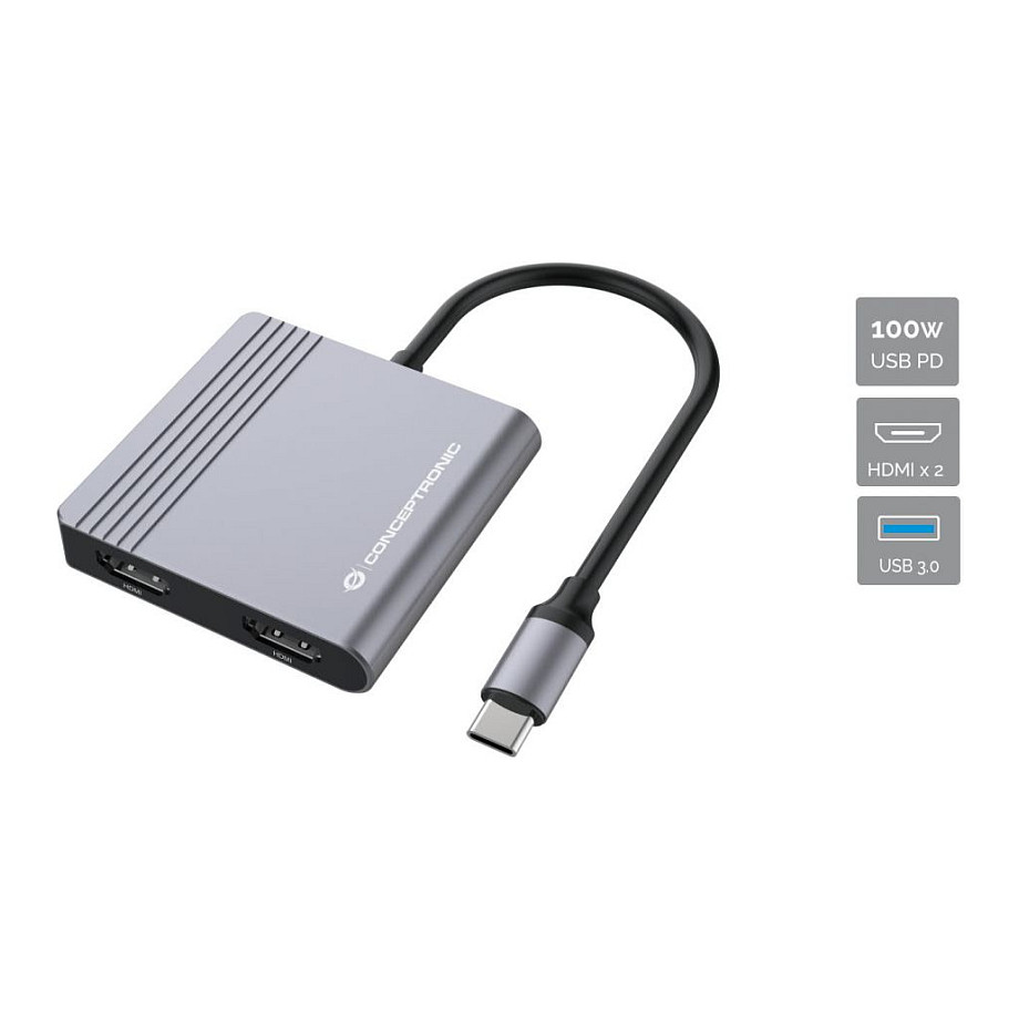 Adapter Conceptronic DONN05G, USB-C Mashkull në Micro USB Femër, USB 2.0, 480Mbps, 3 copë - Gri 9