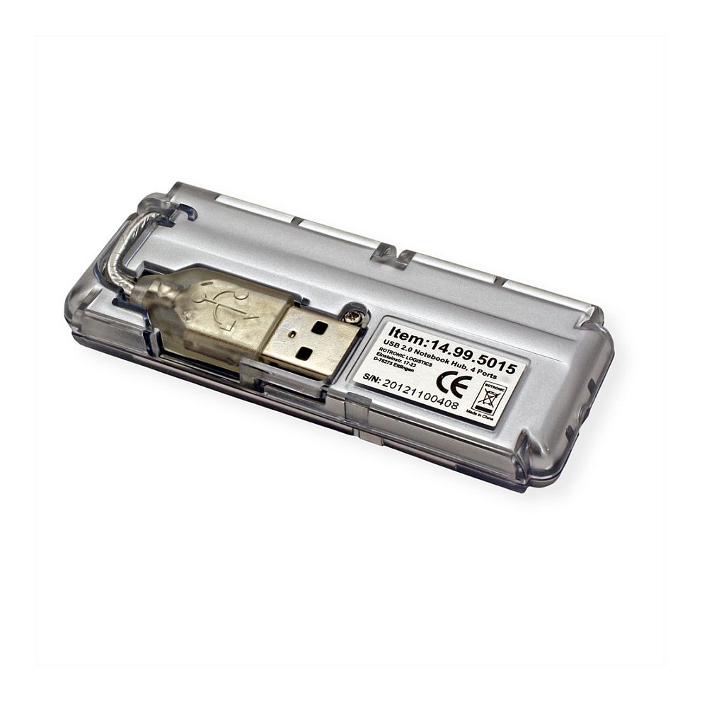 Hub USB-A VALUE 14.99.5015, 4x USB-A 2.0, 480 Mbps, Kabllo 30 cm, Korpus Plastik – Argjend 5