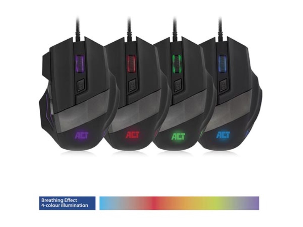Maus Gaming ACT AC5000, Wired, 3200 DPI, 6 Butona, Ndriçim RGB, USB - Zezë 2