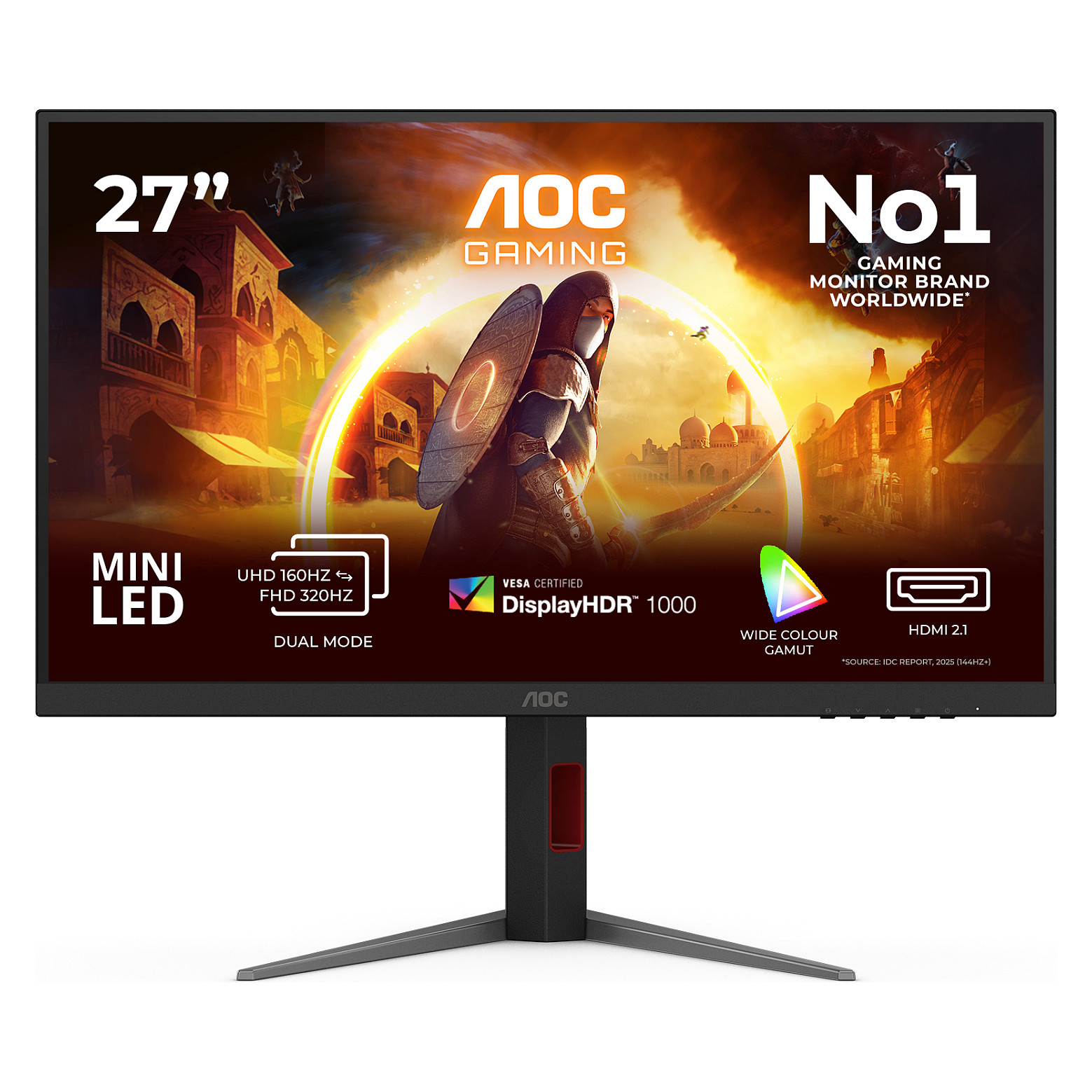 Monitor Gaming AOC U27G4XM / 27"/ 4K Ultra HD Fast IPS LED / 160Hz / 1ms / HDMI+DP - Zezë