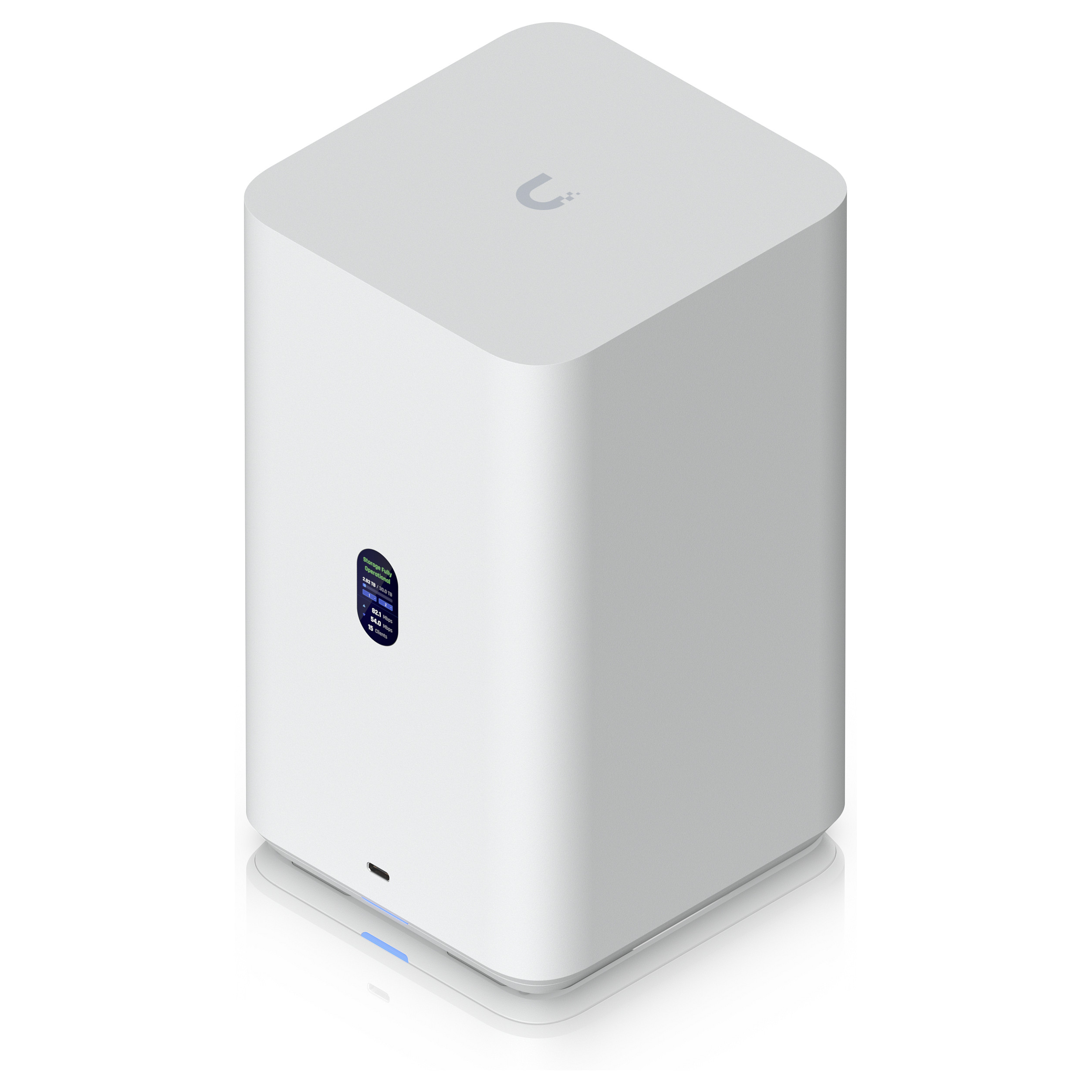 Ubiquiti UniFi UNAS-2-W – 2-Bay NAS, 2x SATA HDD, RAID 1, 2.5GbE, USB-C, PoE++, UniFi Drive Private Cloud 8