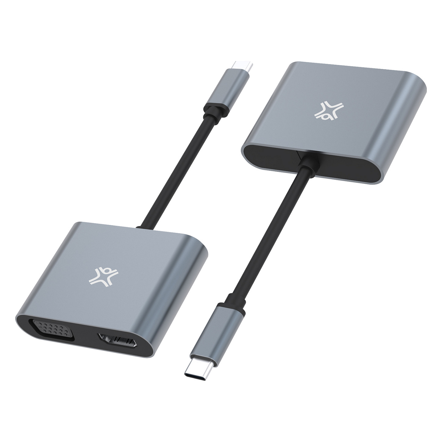 Adapter XtremeMac XWH-ACVH-13, USB-C në HDMI dhe VGA, HDMI 4K 30Hz, VGA Full HD 60Hz - Hiri 3