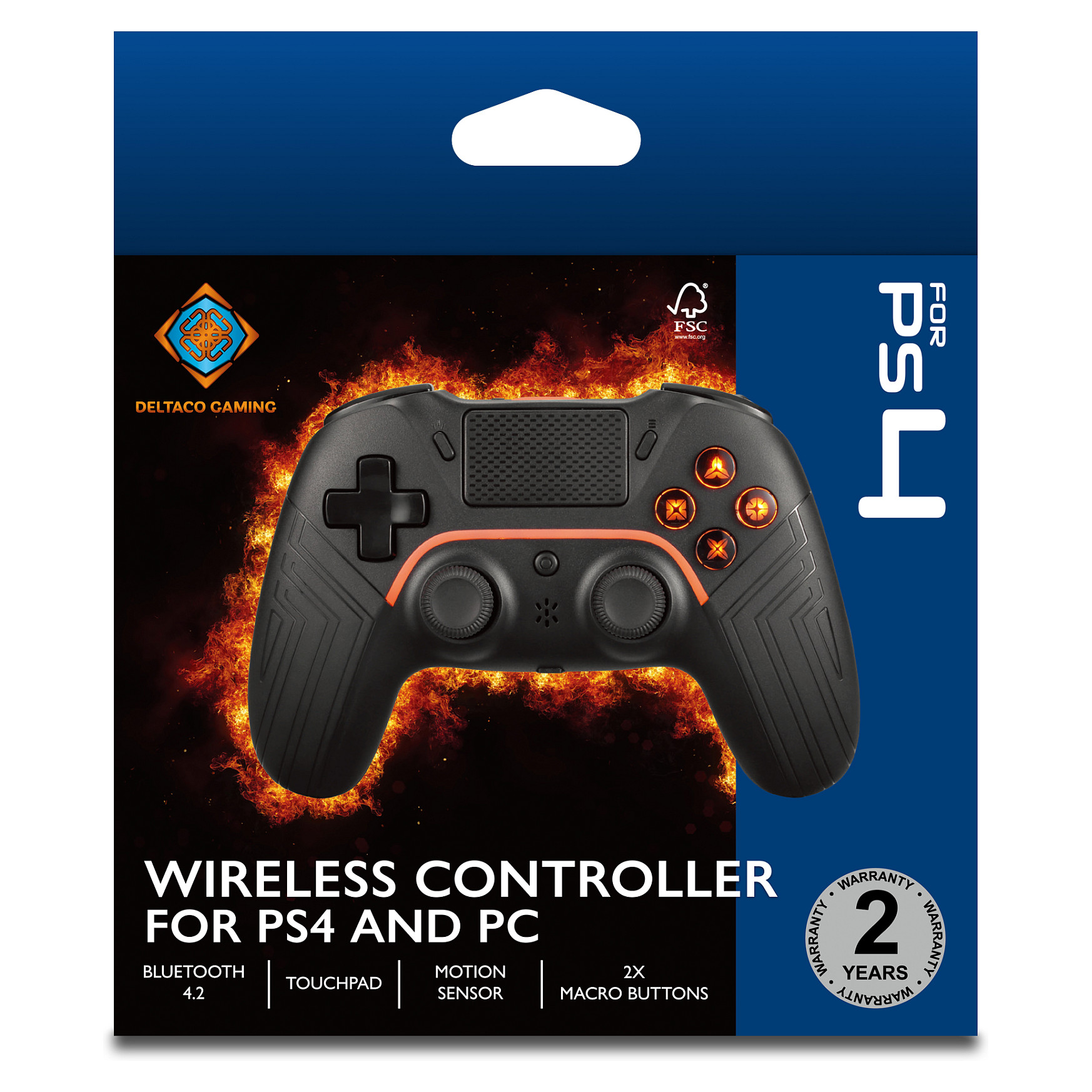 Kontroller Deltaco Gaming GAM-139 / Bluetooth 4.2 / USB-C / PS4 / PC / Android / iOS - Zezë thumbnail 2