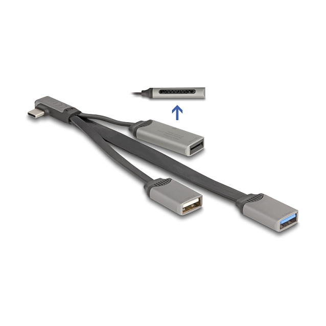 Hub USB DeLOCK 64303 / USB Type-C / 2 Porta USB / SD / Micro SD / 5 Gbps - Gri 2