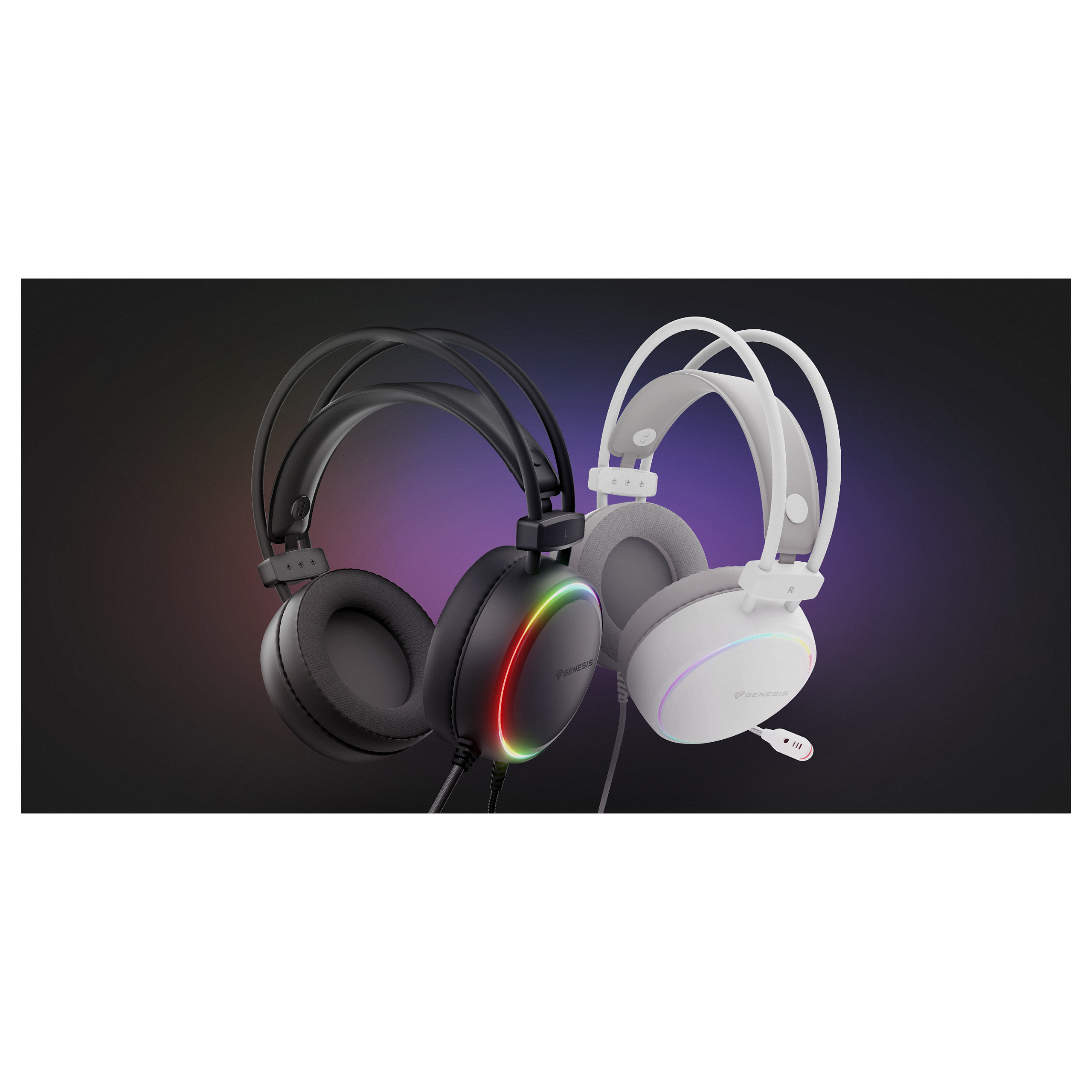Kufje Gaming Genesis Neon 613 G2 / Wired / Over‑Ear / 3.5 mm + USB / 50 mm / RGB / Mikrofon – Zezë 7