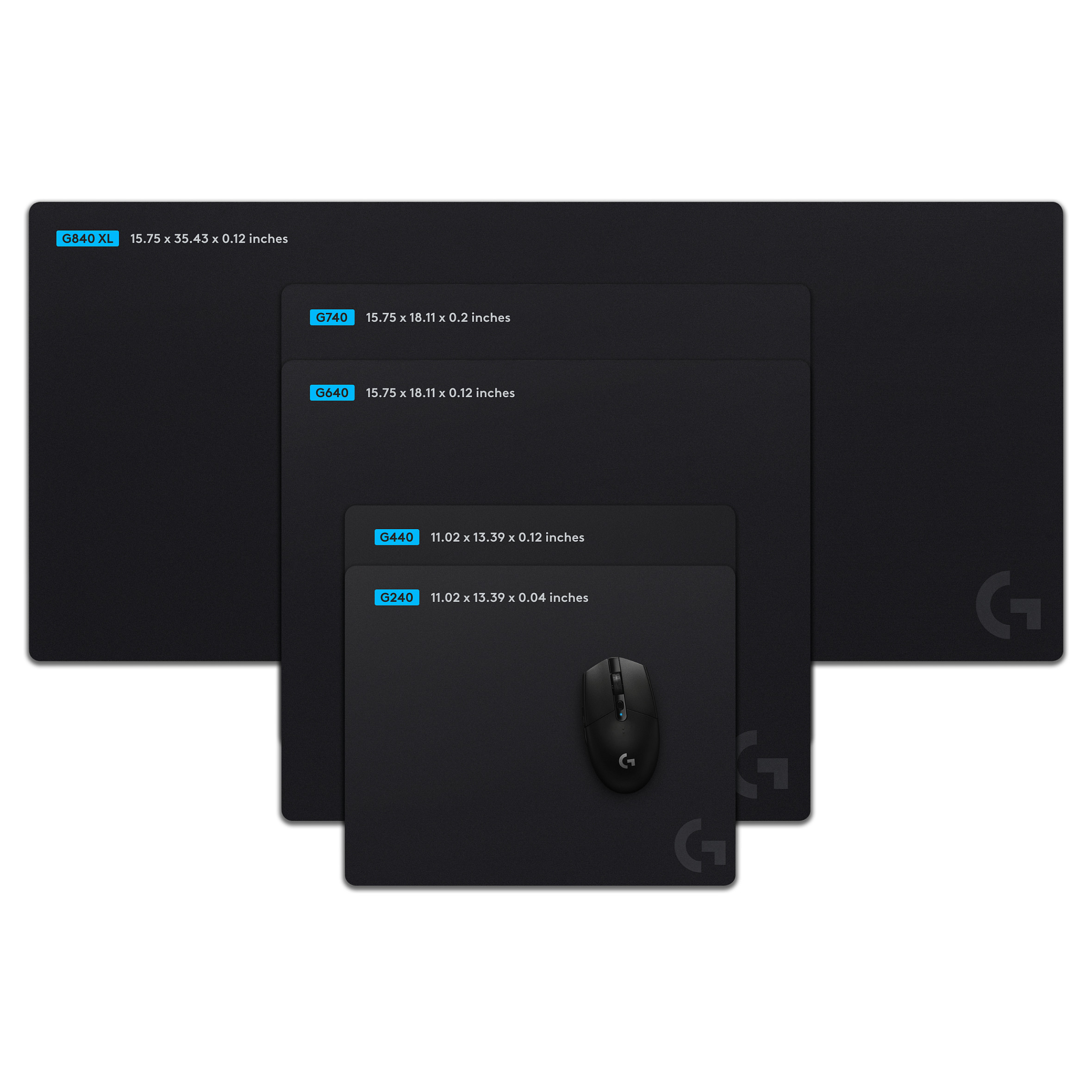 Mauspad Gaming Logitech G G640 / 460 x 400 x 3mm / Tekstil / Anti-rrëshqitës - Zezë