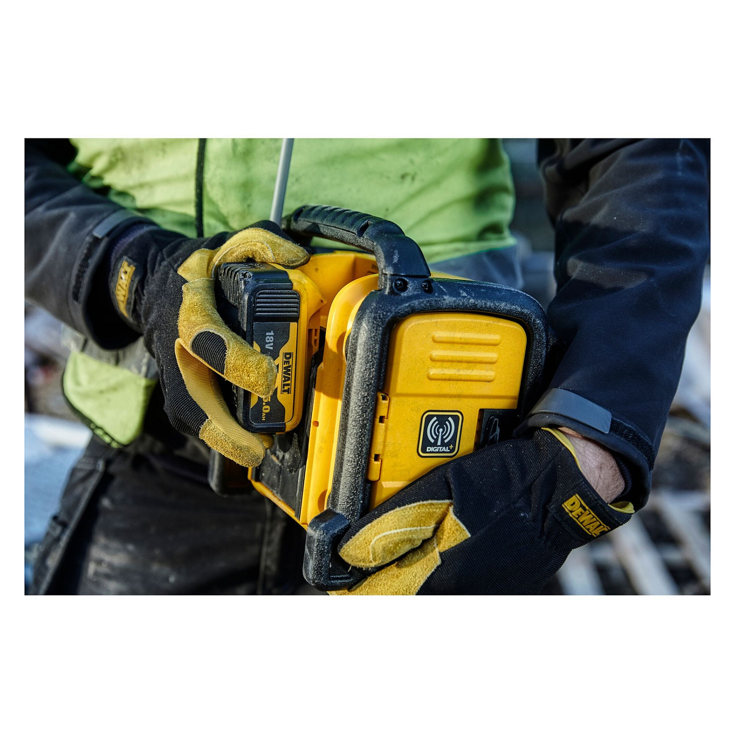 Radio DeWALT DCR020-QW, 10.8-18V, DAB+/FM, AUX, USB - Verdhë/Zezë 6