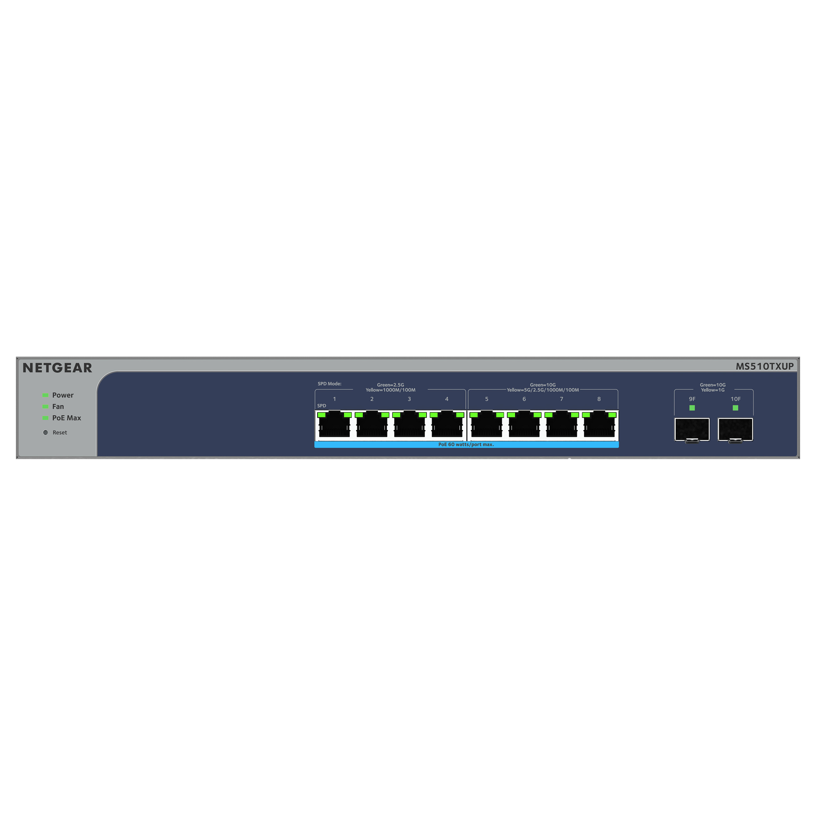 NETGEAR MS510TXUP-100EUS 8-Port Multi-Gigabit Smart Managed Switch with PoE++ and 2x 10G SFP+ Uplink | 295W Ultra60 Enterprise Network Switch thumbnail 4