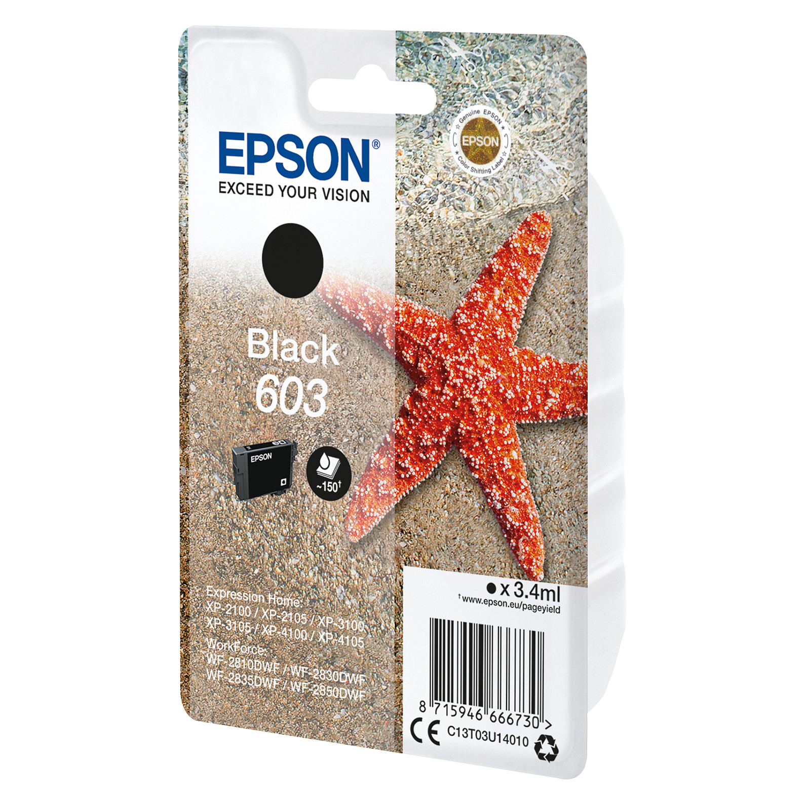 INK Epson 603 Ink Cartridge C13T03U14010 / up to 150 pages – Zezë