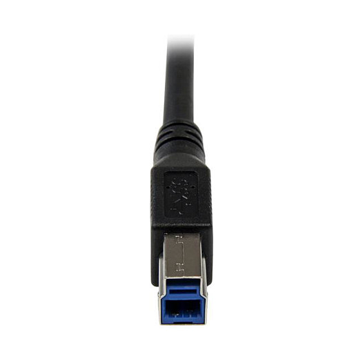 Kabllo USB StarTech.com USB3SAB1MRA, USB 3.0, USB-A Mashkull në USB-B Mashkull, 5Gbps, 1m, 90° - Zezë 5