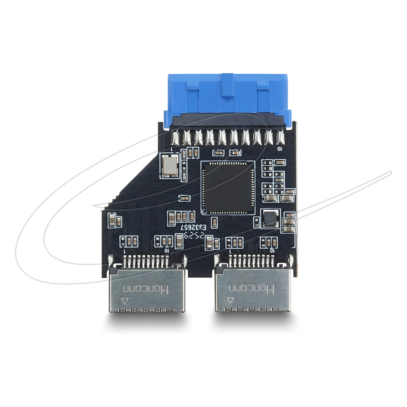 Hub DeLOCK 67342 , USB 5Gbps , 20-pin Header Femër në 2x Type-E Key A Femër , GL3510 , 5V , 0.9A 2