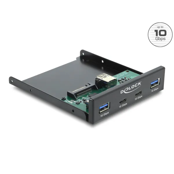 Panel Frontal USB Delock 64369 , 3.5" , 2x USB-C + 2x USB-A , 10 Gbps - Zezë 2