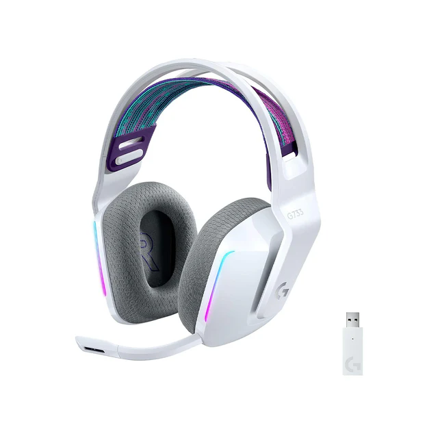 Kufje Gaming Logitech G733 Lightspeed Headset – Bardhë