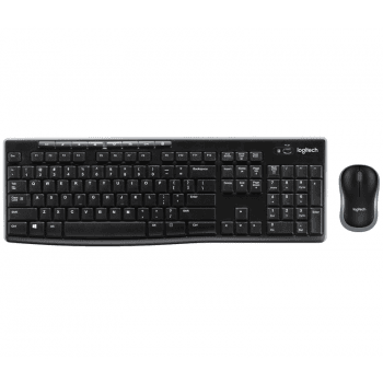 Logitech MK270 – Combo Tastierë & Maus pa Kabllo, Wireless 2.4GHz, Tastierë Full-Size, Maus 1000 DPI, US International – Zezë