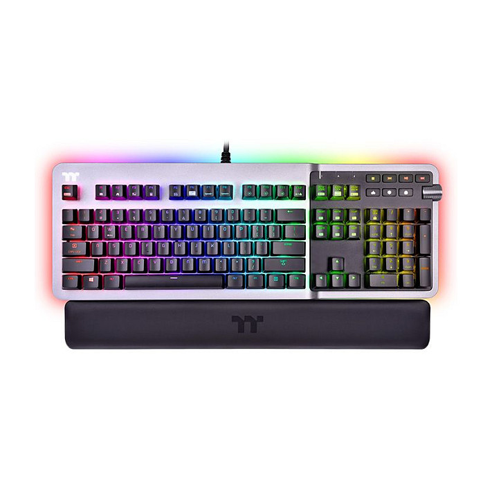 Tastierë Gaming Thermaltake Argent K5 RGB / GKB-AGK-SSSIUS-01 / Wired USB / Full-Size / Cherry MX Speed Silver / US Layout / Aluminium / RGB – E Hirtë/Zezë 2