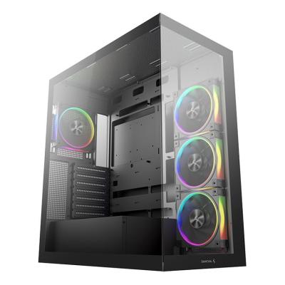 Kasë DeepCool CG580 4F V2 / ATX Mid-Tower / Panoramic 270° / 4x120mm ARGB / USB Type-C / Xham i Temperuar - Zezë 2