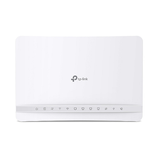 TP-Link VX231v Wi-Fi 6 Internet Box 4 AX1800 – Dual-Band 2.4GHz + 5GHz, 574Mbps + 1201Mbps, VDSL2 35b/ADSL2+, 4× Gigabit, EasyMesh, DECT, USB 2.0 – Bardhë