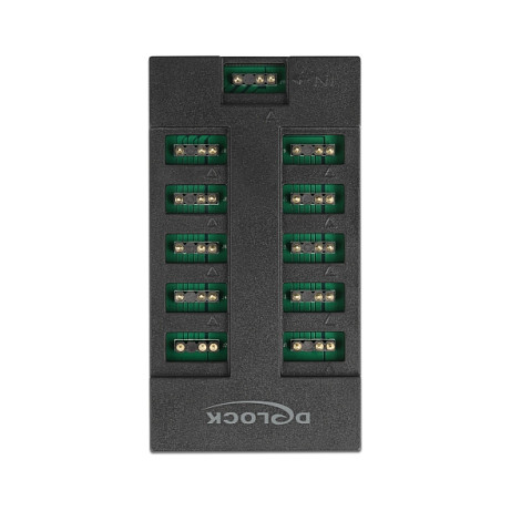 Hub RGB DeLOCK 64128 / ARGB 5V / 10 Porta / 3-pin / SATA / Mbajtje Magnetike - Zezë 2