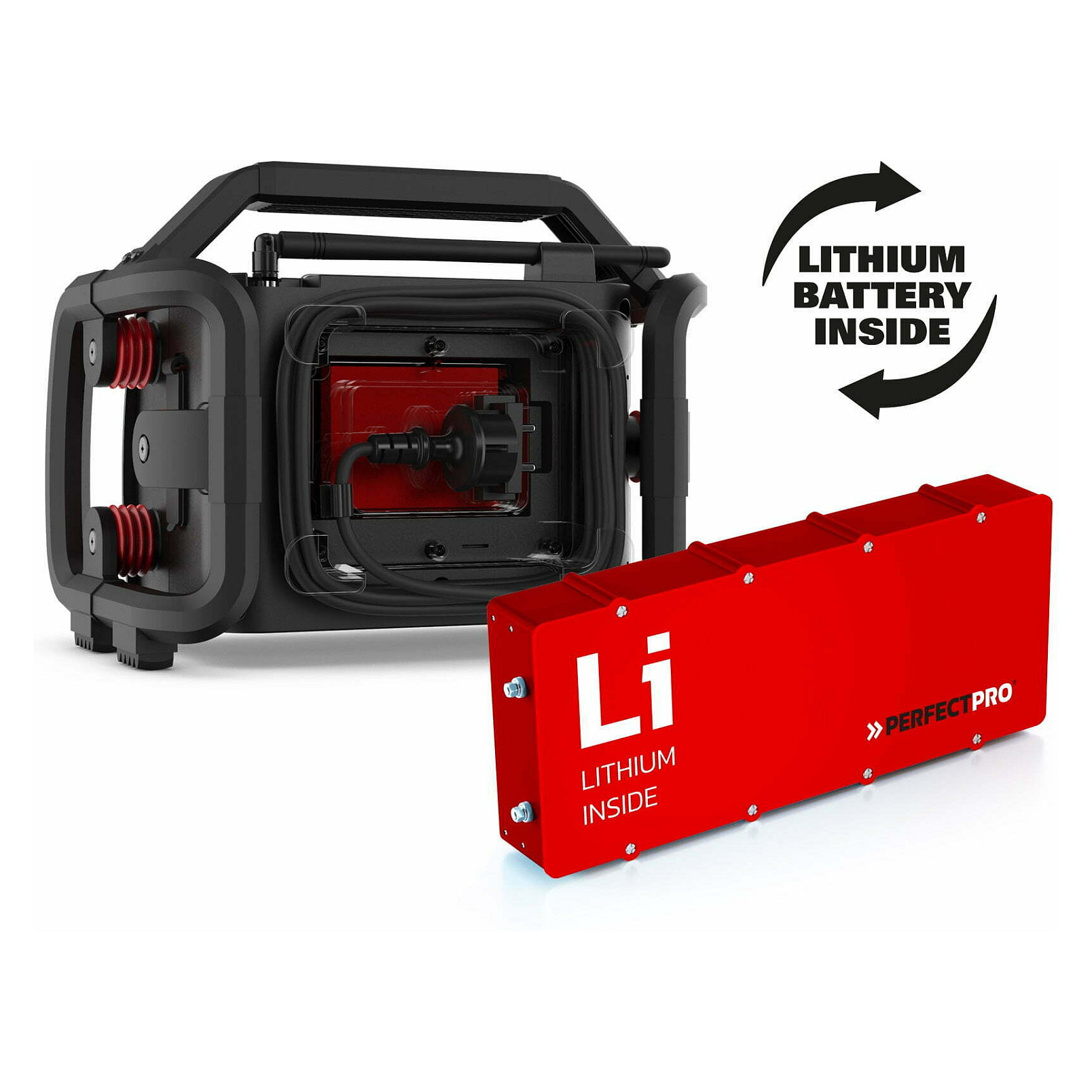 Radio për Punë Perfectpro Rockpro, DAB+, FM, 30 W, Bateri 4000 mAh, Autonomi deri në 12 orë - Zezë, Kuqe 4