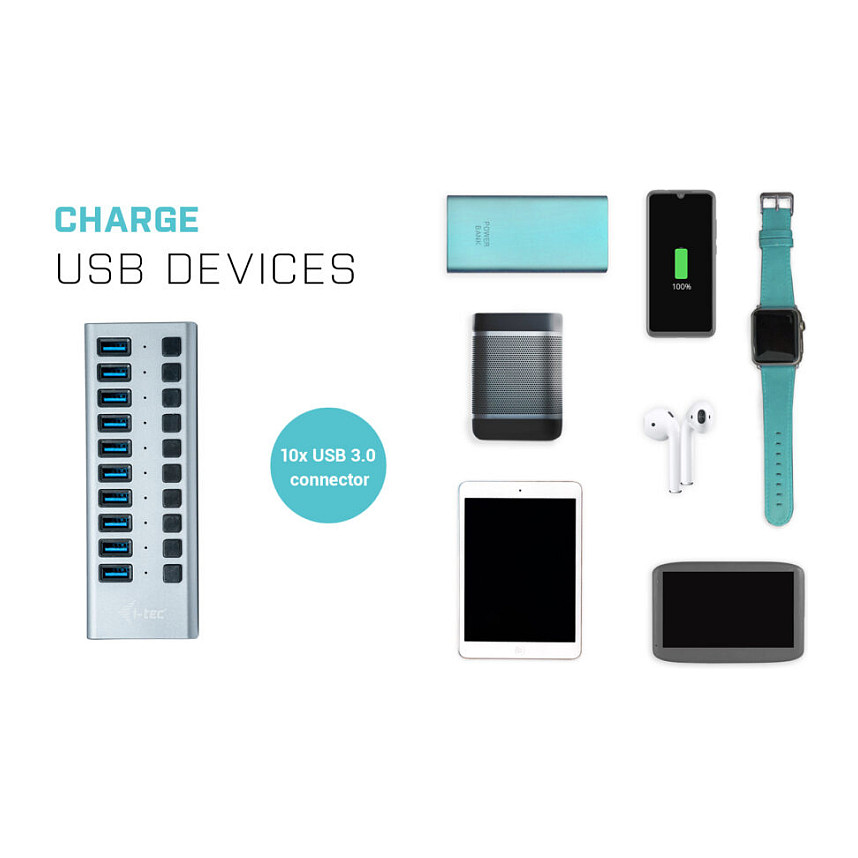 USB Hub D I-TEC, USB 3.0, 10 porte, 48 W thumbnail 6