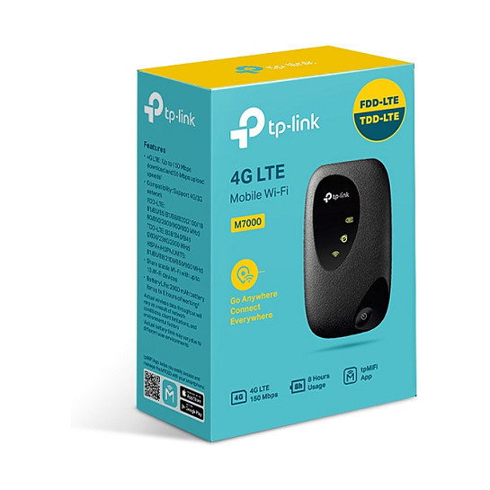 TP-Link M7000 – Router Portativ 4G LTE, 150Mbps, Wi-Fi 2.4GHz, 2000mAh, i Zi 6
