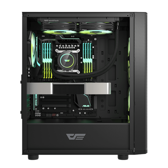 Kasë DarkFlash DK360 / Mid-Tower / ATX-M-ATX-ITX / 3xRGB Fans / Xham i Temperuar - Zezë 5