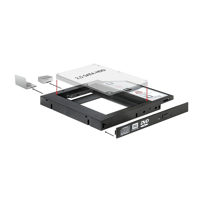 EFB EK622DE.1 19" 1U Rack Power Strip / 9× Schuko Sockets / 2m Cable / No Switch – Black 9