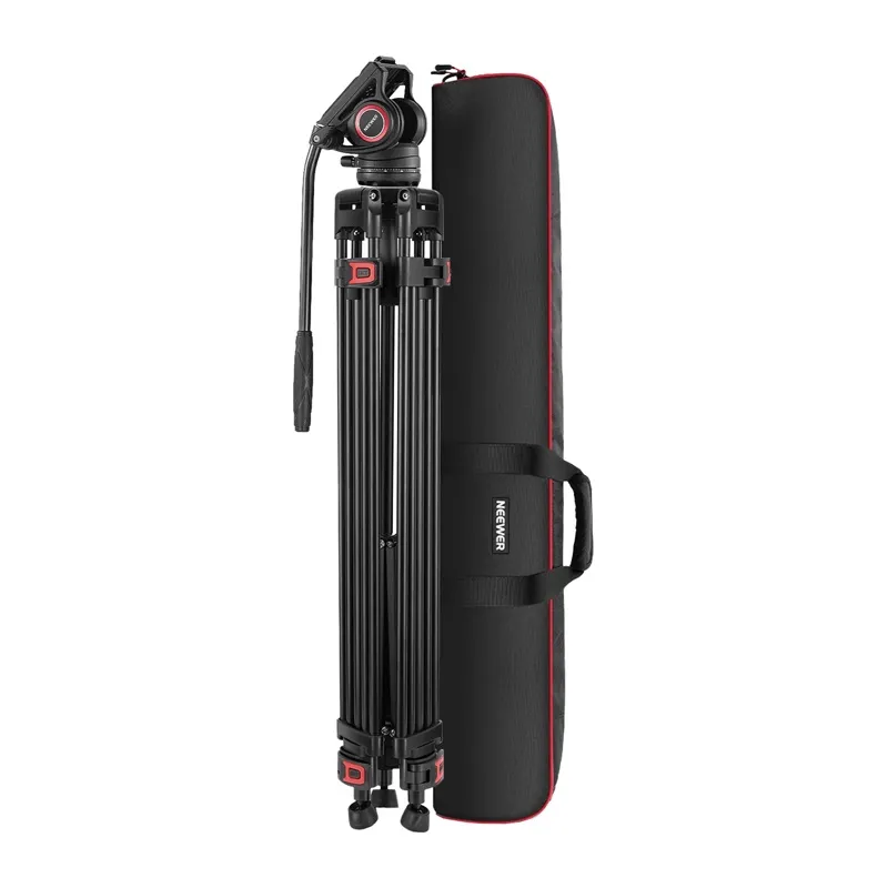 Tripod për Kamerë Neewer TP74, Fluid Head, 86-187cm, 8kg, 360°, Alumin, Çantë Transporti - Zezë 2