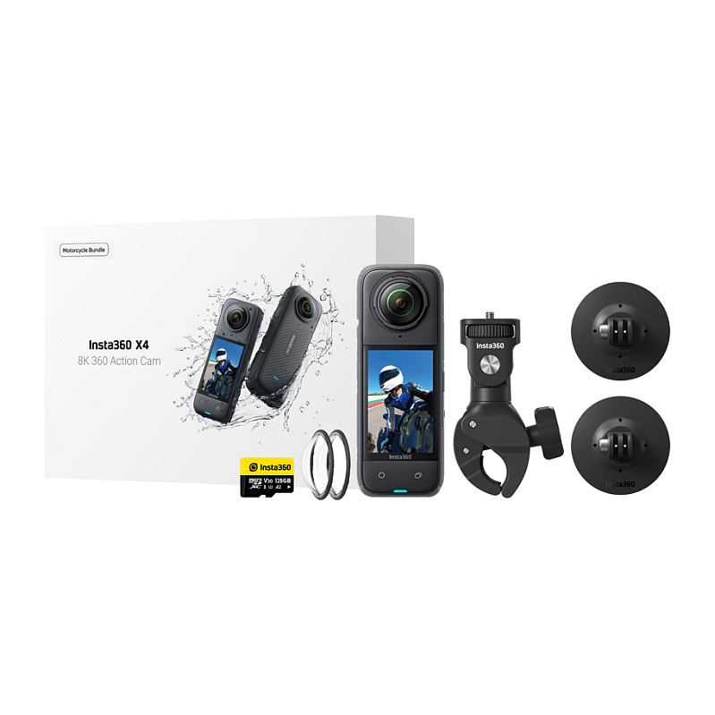 Kamerë digjitale Insta360 X4 Motorcycle Bundle, 360°, 8K30, 72MP, f/1.9, Wi-Fi, Bluetooth, microSD - Zezë 3