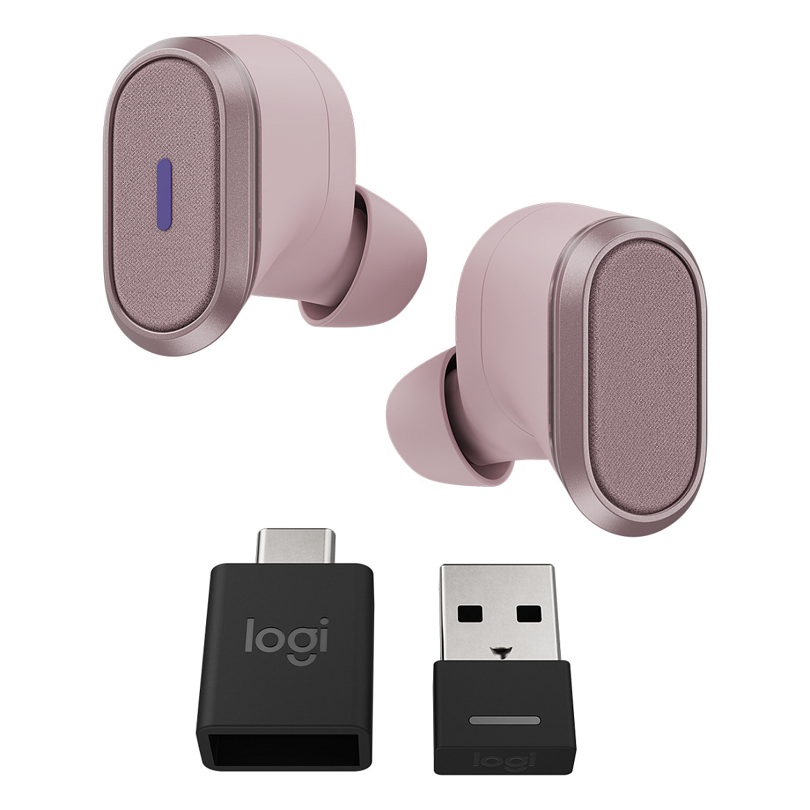 Logitech Zone True Wireless Earbuds, Bluetooth, Hybrid ANC, IP68, USB Receiver, Rose – 985-001090 thumbnail 2