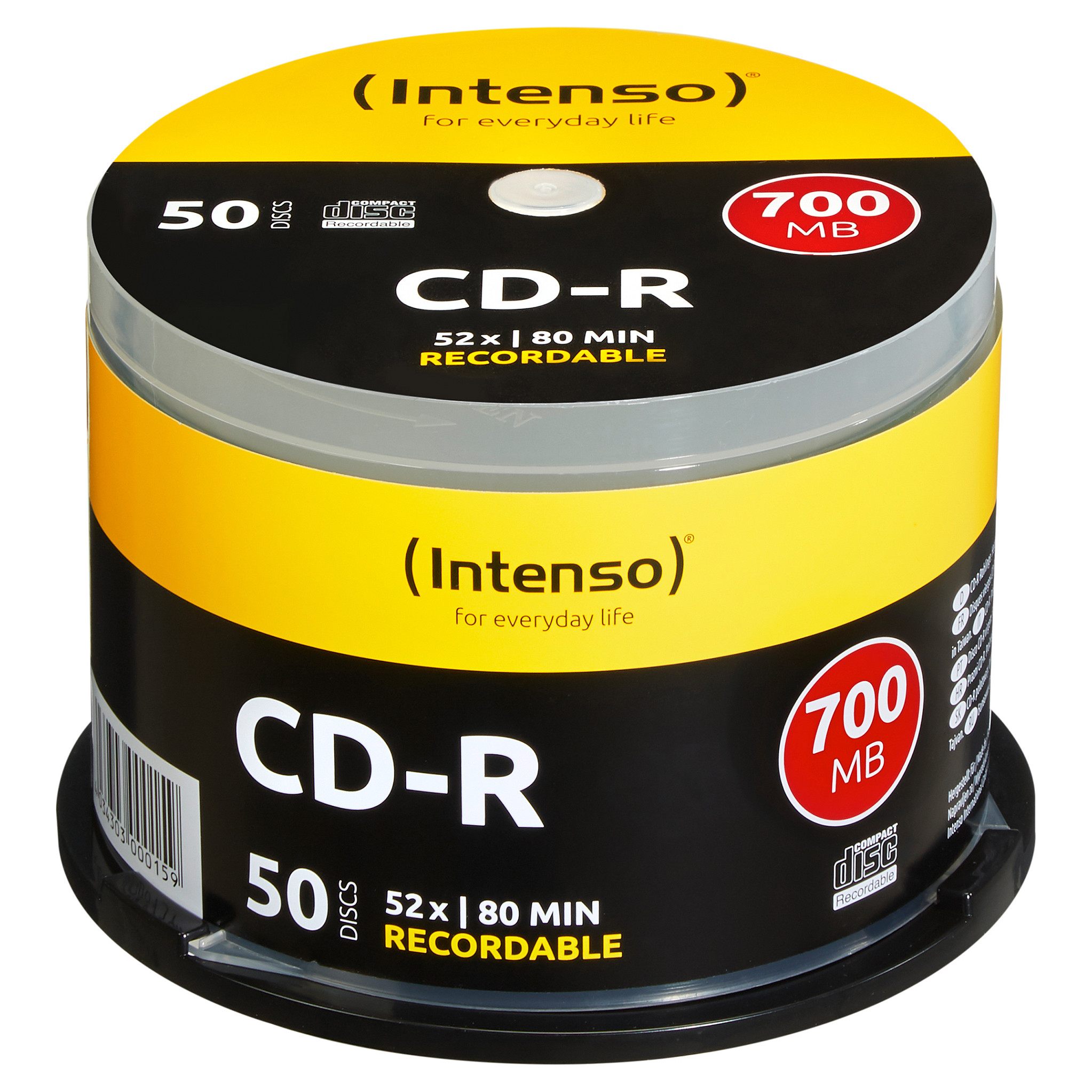 Disk CD-R Intenso, 700 MB, 52x, Paketim me 50 Copë