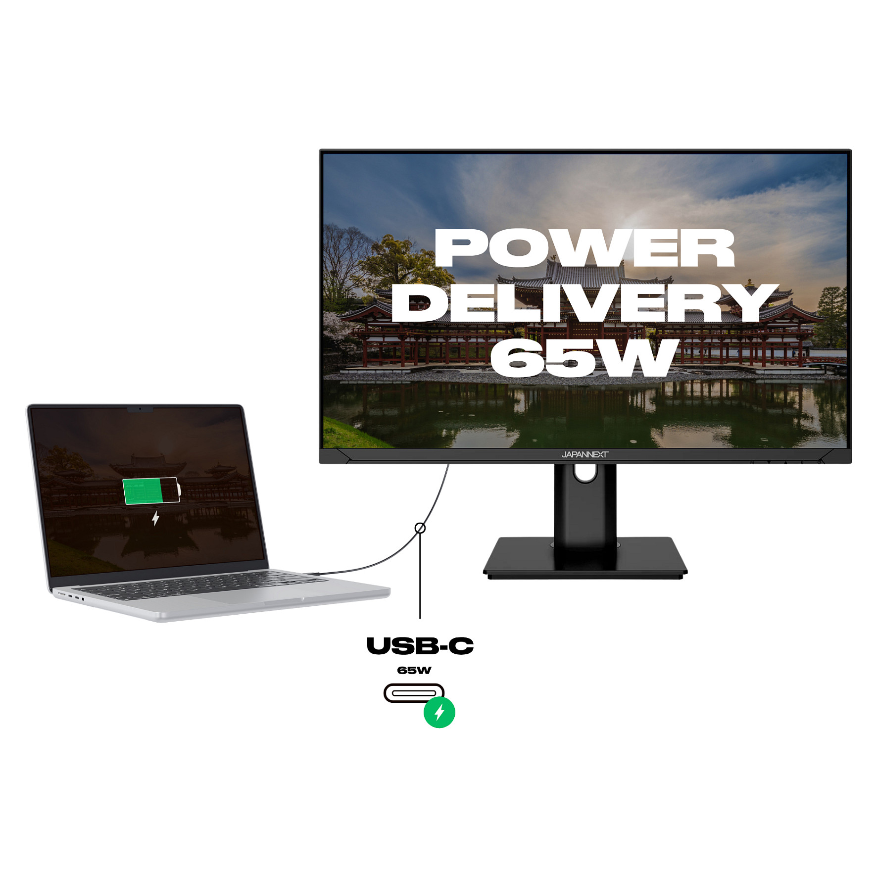 Monitor JapanNext JN-IPS238FHDR-C65W-HSP / 23,8"/ Full HD IPS LED / 75Hz / 14ms / HDMI+DP - Zezë thumbnail 6