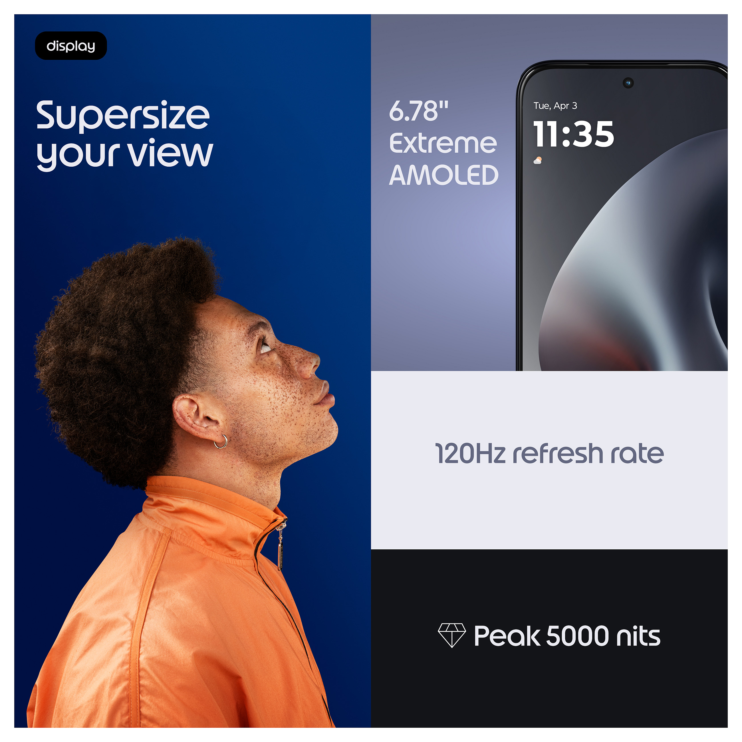 Telefon i Mençur Motorola moto g87 / 6.78" Extreme AMOLED / 120 Hz / Dimensity 6400 / 12 GB RAM / 256 GB / 5G / Dual SIM / 200 MP - Gri e errët 7