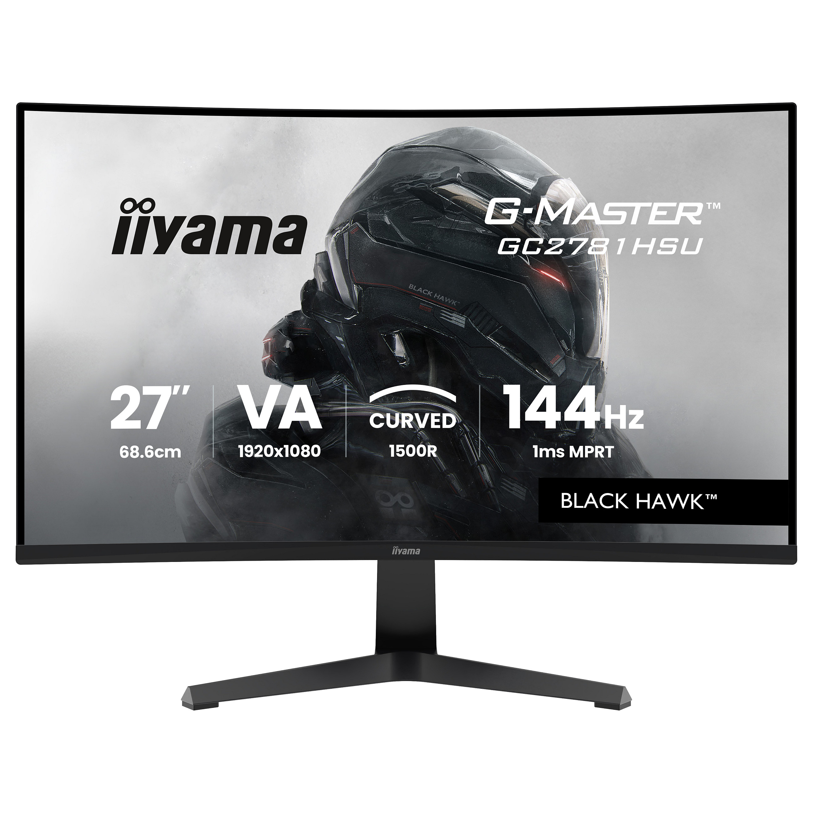 Monitor Gaming iiyama G-Master GC2781HSU-B1 / 27"/ Full HD VA / Curved / 144Hz / 1ms / HDMI+USB+DP - Zezë