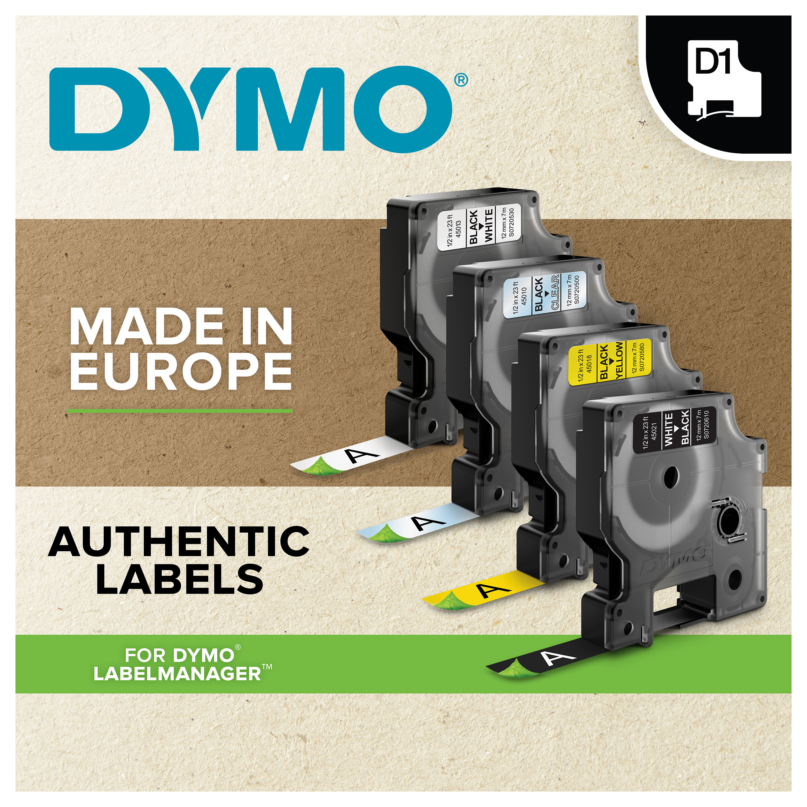 Shirit për Etiketa DYMO D1 Standard S0720570, 12mm, 7m, Tekst i Zi mbi të Kuqe 7