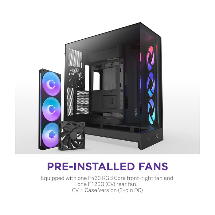 Kasë NZXT H9 Flow RGB CM-H92FB-R1 -Zezë thumbnail 3