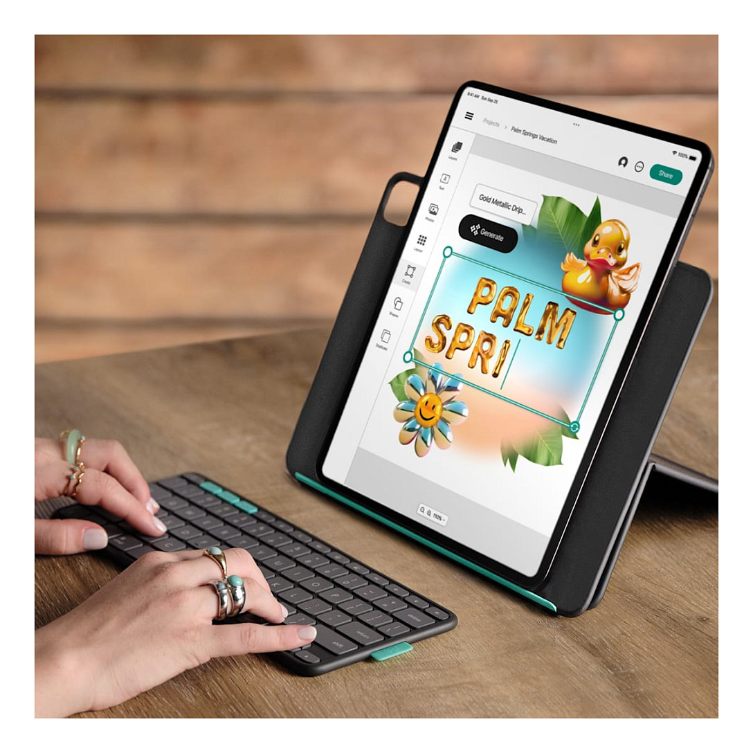 Aksesorë për tablet / Logitech Flip Folio / English layout / Graphite thumbnail 2