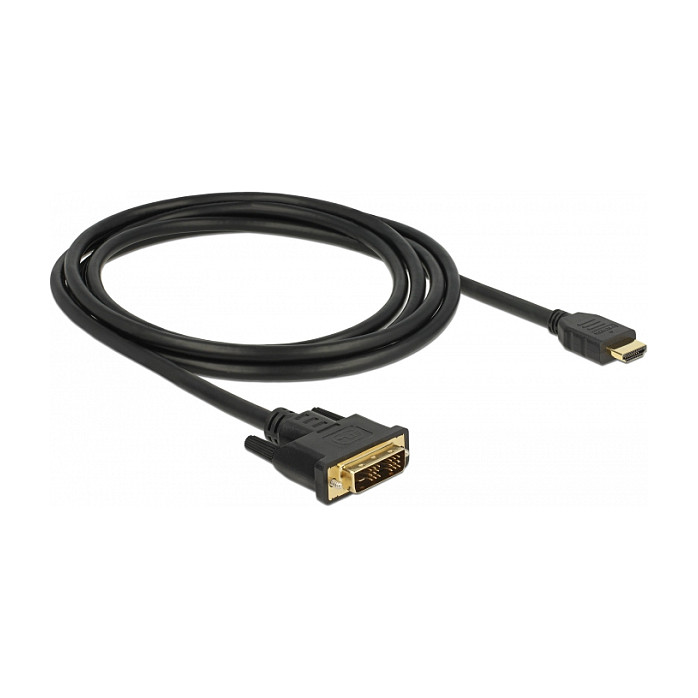 Kabllo DELOCK / DVI 18+1 Plug → HDMI-A Plug / 2m - Zezë