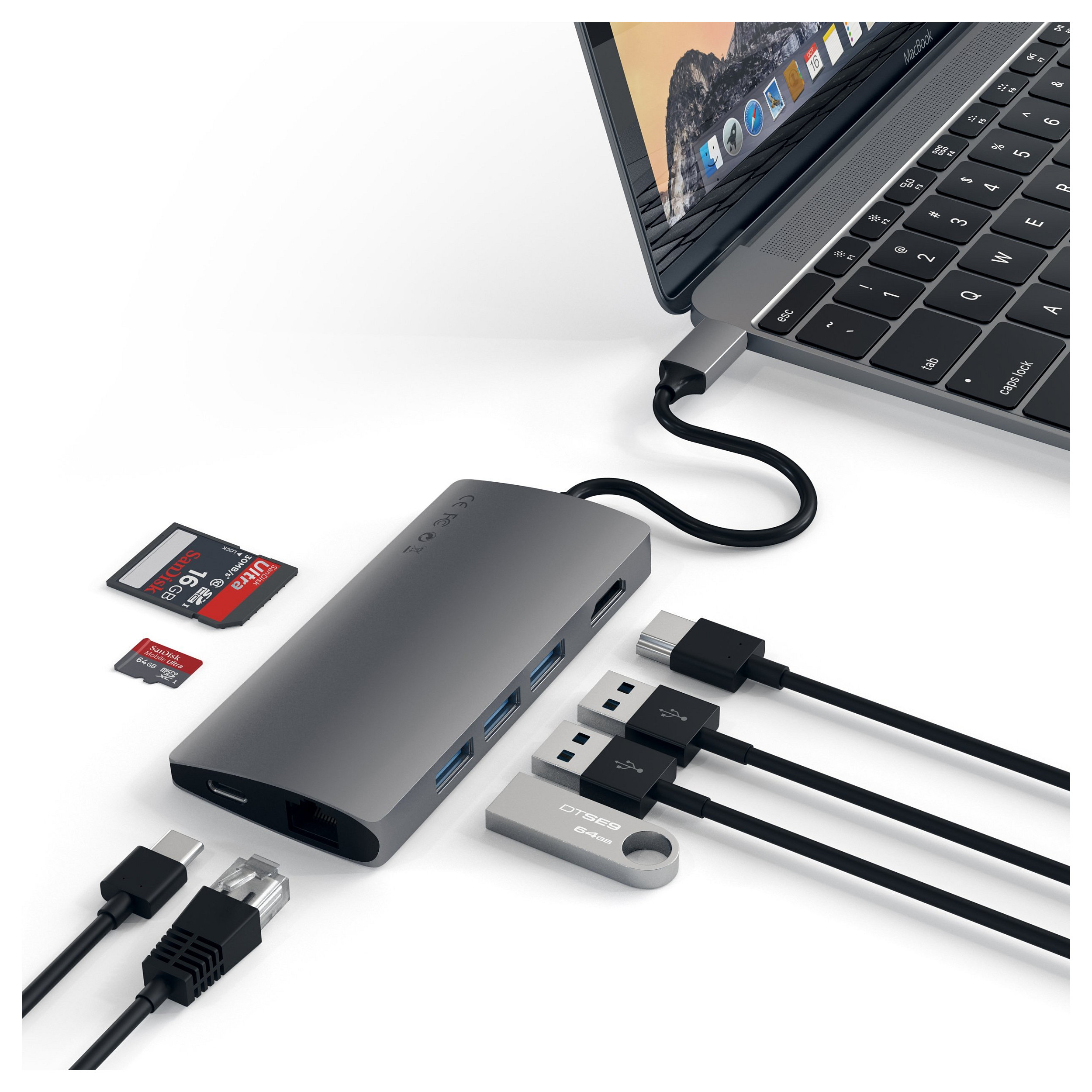 Hub Satechi ST-TCMA2M / 3x USB-A / 1x HDMI / Ethernet / SD / 1x USB-C 115W – Hiri 5