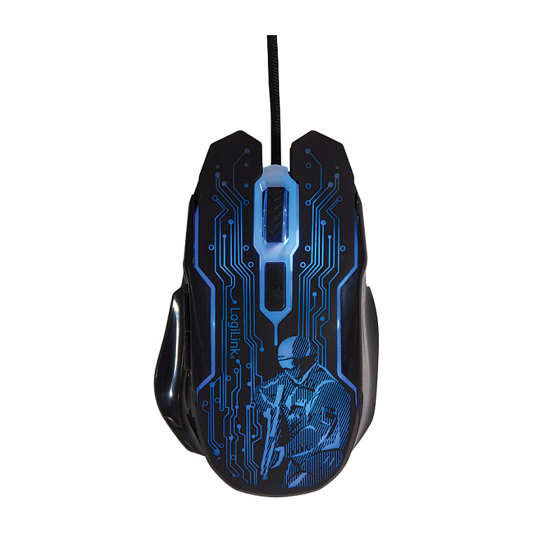 Maus Gaming LogiLink ID0137 / USB / Optik / 2400 DPI / 6 Butona / LED - Zezë/Blu 10