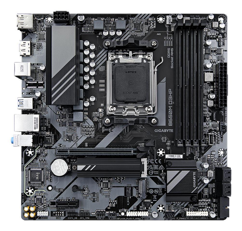 Pllakë Amë GIGABYTE B650M D3HP / AMD B650 / AM5 / Micro-ATX / DDR5 / PCIe 4.0 / 2.5GbE