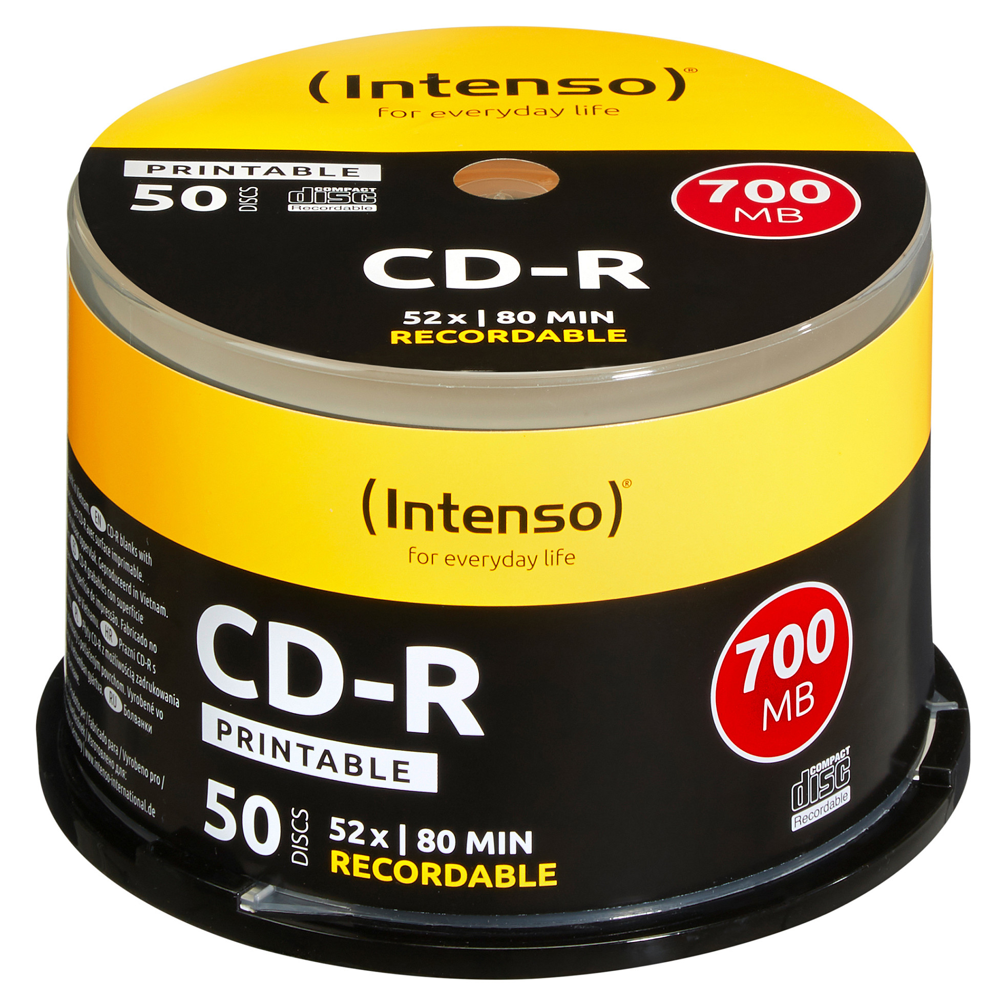 Disk CD-R Intenso, 700 MB, 52x, Paketim me 100 Copë 2