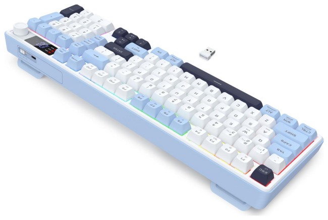 Tastierë Gaming Redragon Aria PRO K527WBL-PRO Wired&Wireless / Membranore / RGB / US - Bardhë/Blu 3