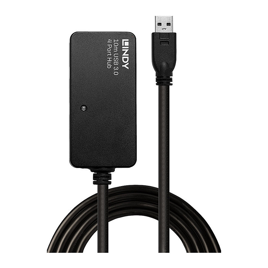 Hubs LINDY 43159, USB 3.0, 4x USB-A, Zgjatuese Aktive, 10m, 5Gbps - Zezë 2