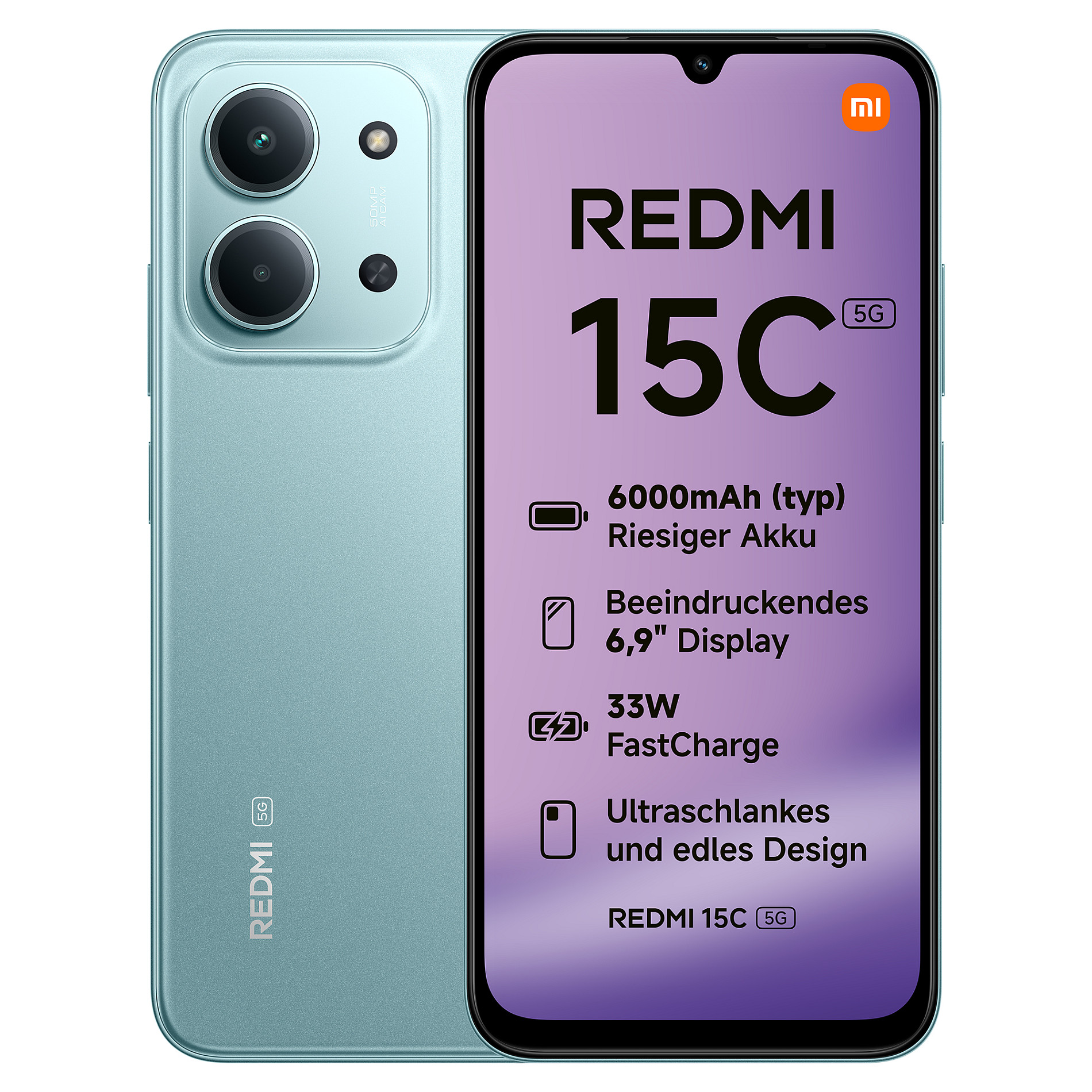 Telefon i mençur Xiaomi Redmi 15C / 5G / Dual Sim / 4GB / 128GB - Gjelbër e hapur