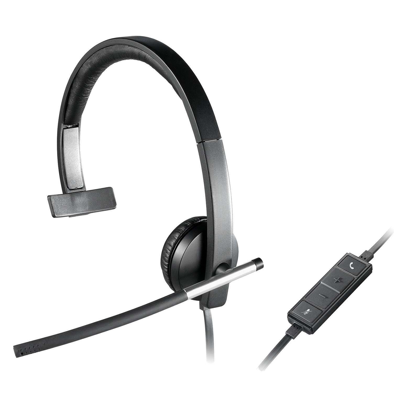 Kufje me kabllo Logitech H650e / Mono / On-Ear / USB-A / 2.1 m - Zezë/Gri 5