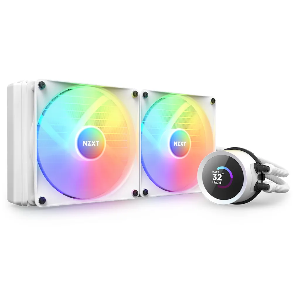 Ftohës për Procesor NZXT Kraken 280 RGB / LGA 1700, LGA 1851, AM5, AM4 / 280mm / 2x140mm RGB / LCD - Bardhë